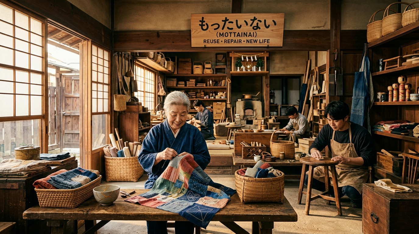 日本のもったいない概念で再利用された伝統的な物